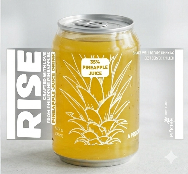 RISE Pineapple Lemonade — yellow can of sparkling pineapple juice